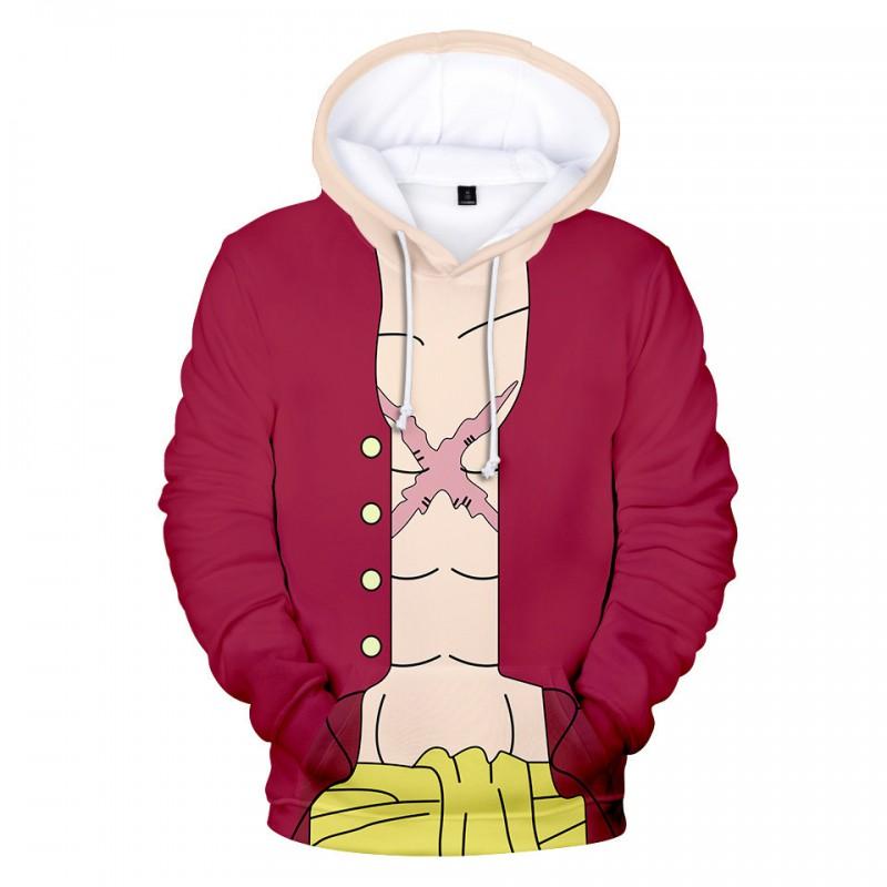 One Piece Anime Hoodie Men Digital 3D Print Loose Fit Long Sleeve Sweatshirt Fall Casual Wear
