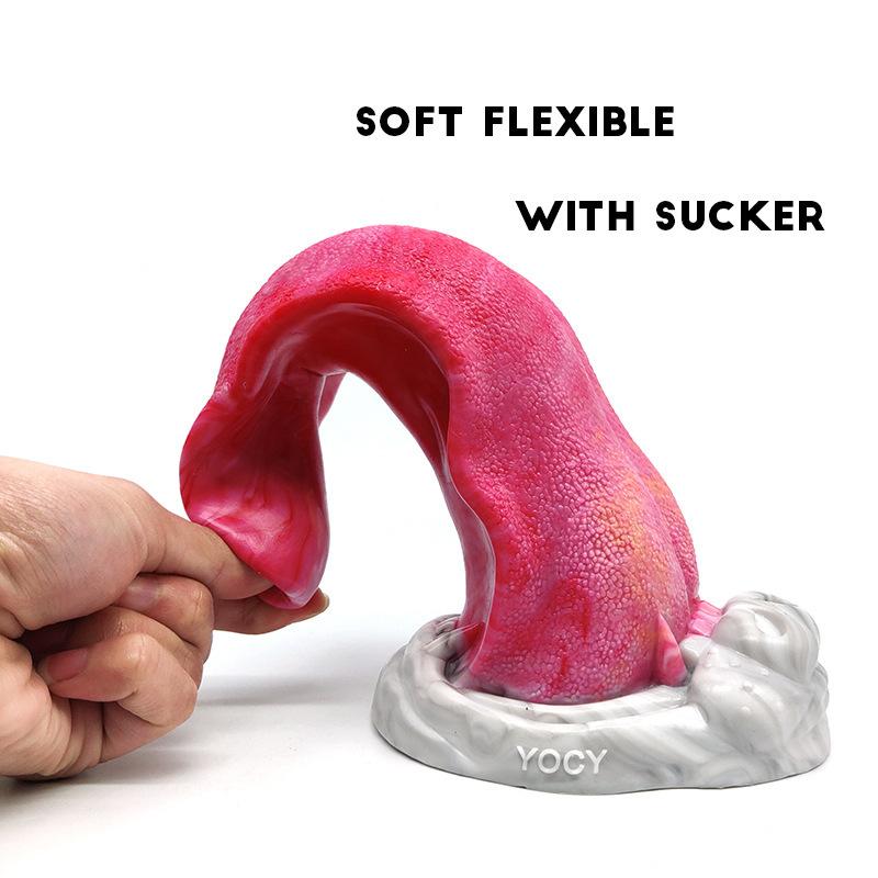 Silikonowy Masturbator Językowy Łechtaczka Język Lizanie Dorosłe Zabawki Seksualne Smoczy Dildo Korek Analny Fisting Duży Penis Niewolnik BDSM