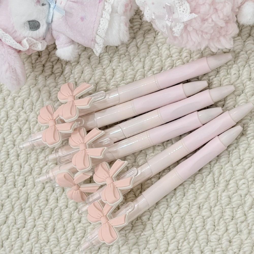 10pcs Set Bow Knot Design Gel Pen 0.5mm Sign Pen Cute Ballpoint Pen Student Stationery