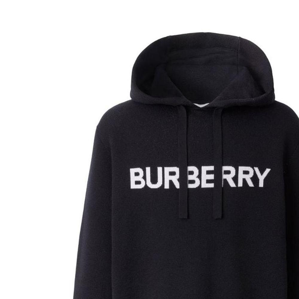Burberry Logo intarsia Drawstring Hoodie 80643561