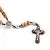Handmade Wood Rosary Catholic Necklaces Men Cross Prayer Religious Jewelry Gift