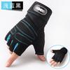 Weightlifting half-finger gloves, men's sports and fitness gear, outdoor cycling, non-slip wrist guards, breathable gloves, wristbands, dumbbells