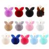 Soft Artificial Rabbit Furs Keychain Plushs Ball KeyRing Cute Pom Pom Bag Charm Car Pendant Decoration for Women Girls