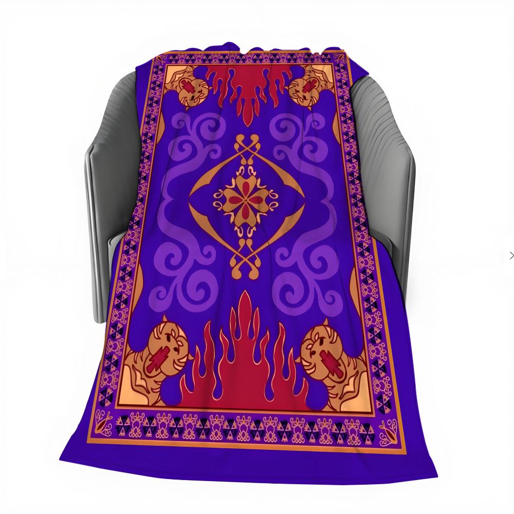 Aladdin 1992, Magic Carpet Throw Blanket Aesthetic Art Flannel Blanket Portable Home Travel Camping Sofa Picnic Thickening Flan