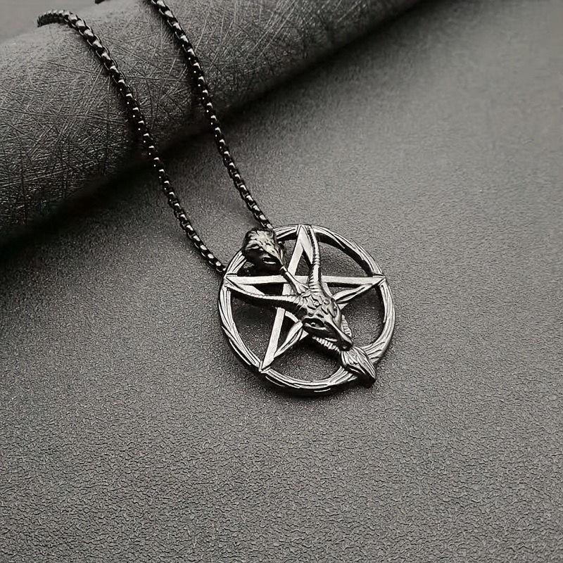 Vintage Pan God Pendant Necklace, European Style Men's & Women's Jewelry