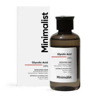 Toner s 8% kyselinou glykolovou pro zářivou pleť | Multifunkční exfoliační toner | Pro ženy a muže | 150 ml
