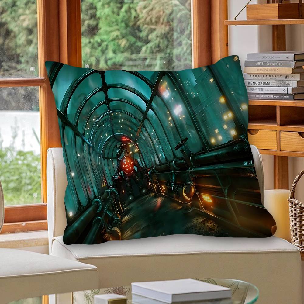 Retro B-Bioshock R-Rapture Game Office Cushion Pillowcase Car Cushion Cover45X45CM Lumbar Pillowcase Sofa Pillowcover