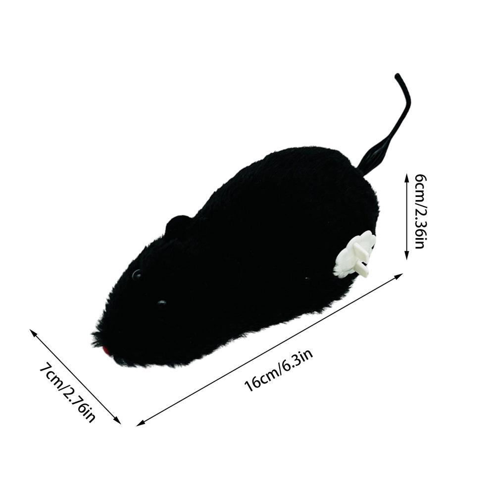 Cat Mice Toys Wind up Indoor Cat Plush Mouse Hunting Toy Plush Mice Pet Toys Clockwork Mouse Running Toy Realistic Mouse