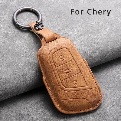 Car Key Case Cover Interior Accessories For Chery Tigo 8 Plus Arrizo E 5 8Plus 5X Fob High-End Sheepskin Keyless Protector Shell