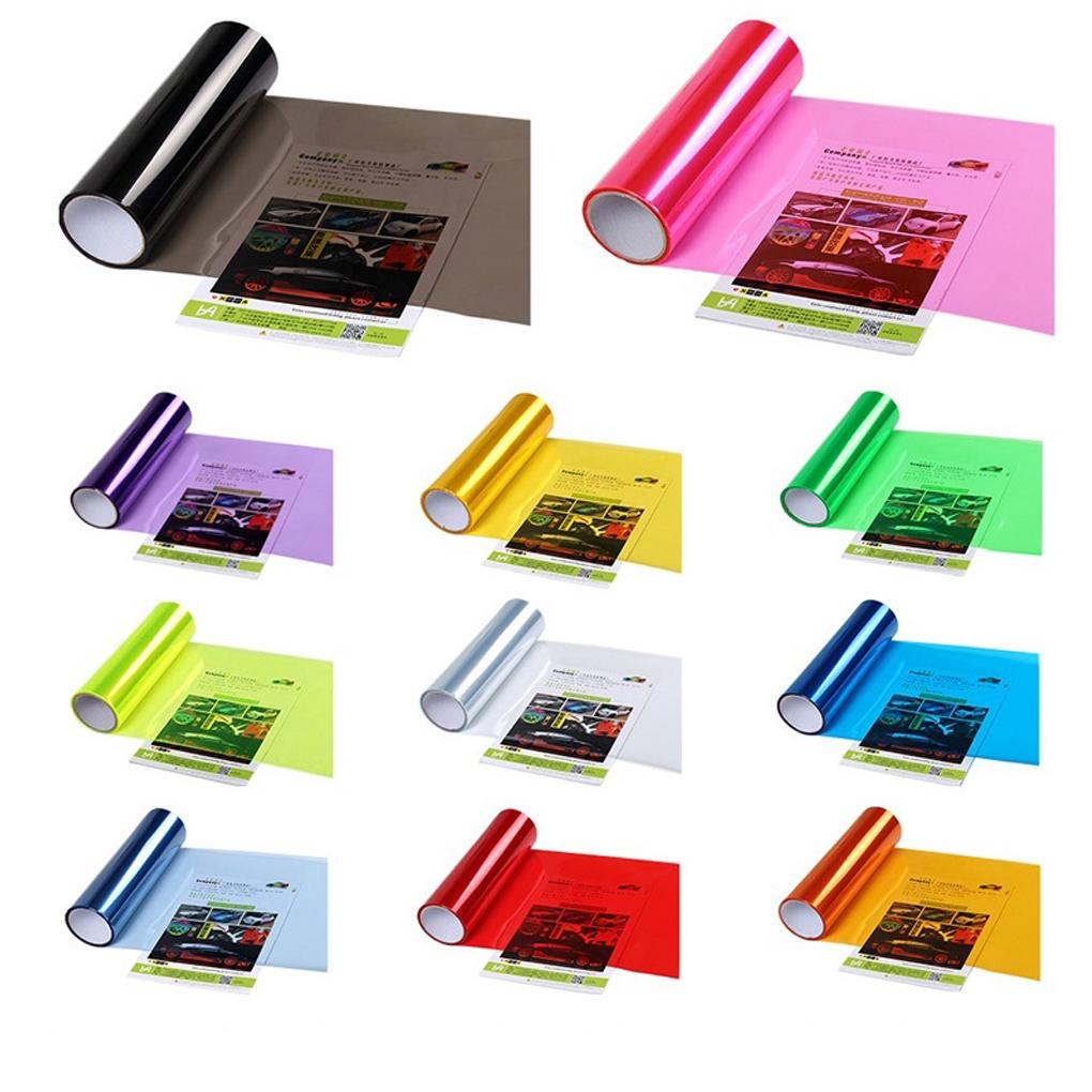 Yellow Car Tail Fog Head Light Headlight Tint Film Cover 30x60cm