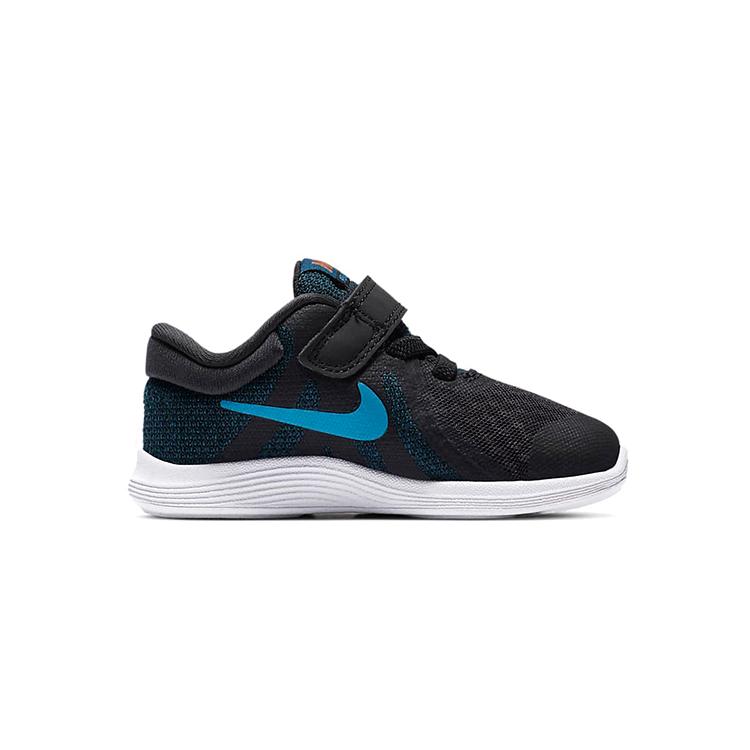 Nike REVOLUTION 4 Fabric Low top Running Shoes Black Blue White Infant And Toddler 943304-016