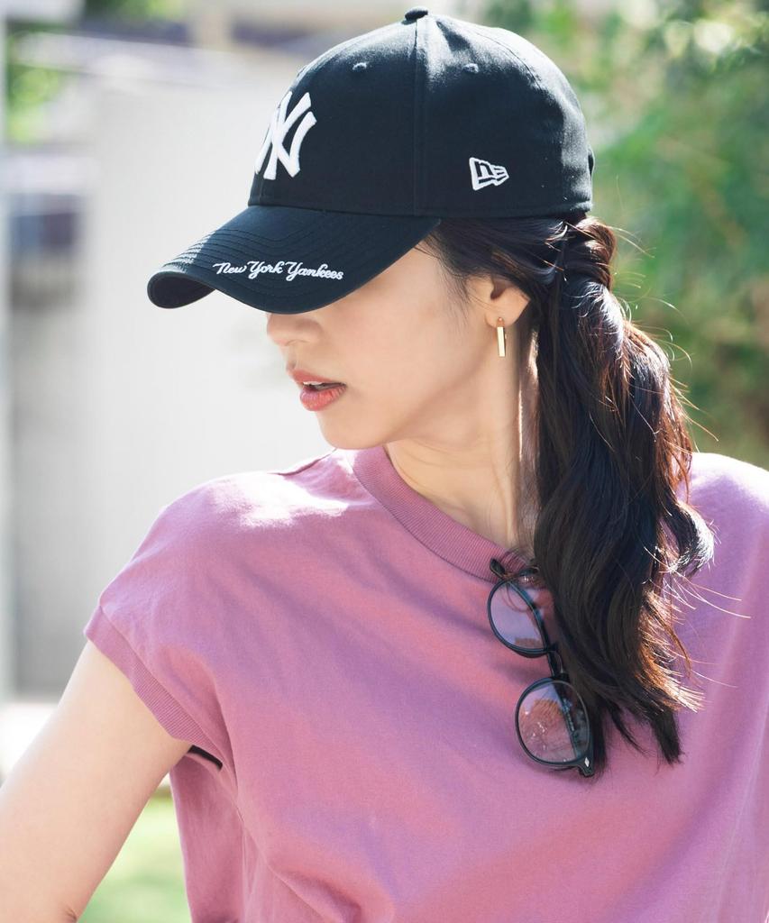 New Era 9FORTY Long Visor MLB ONSPOTZ NY FREE New York Cap, Logo, Exclusive, Black, Size. (Washed Cotton, Yankees)
