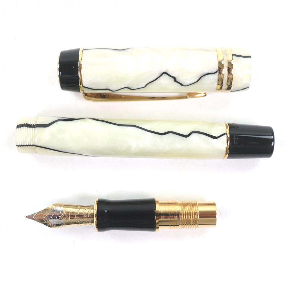 Excellent PARKER Fountain Pen Duofold White Pearl Mens Used
