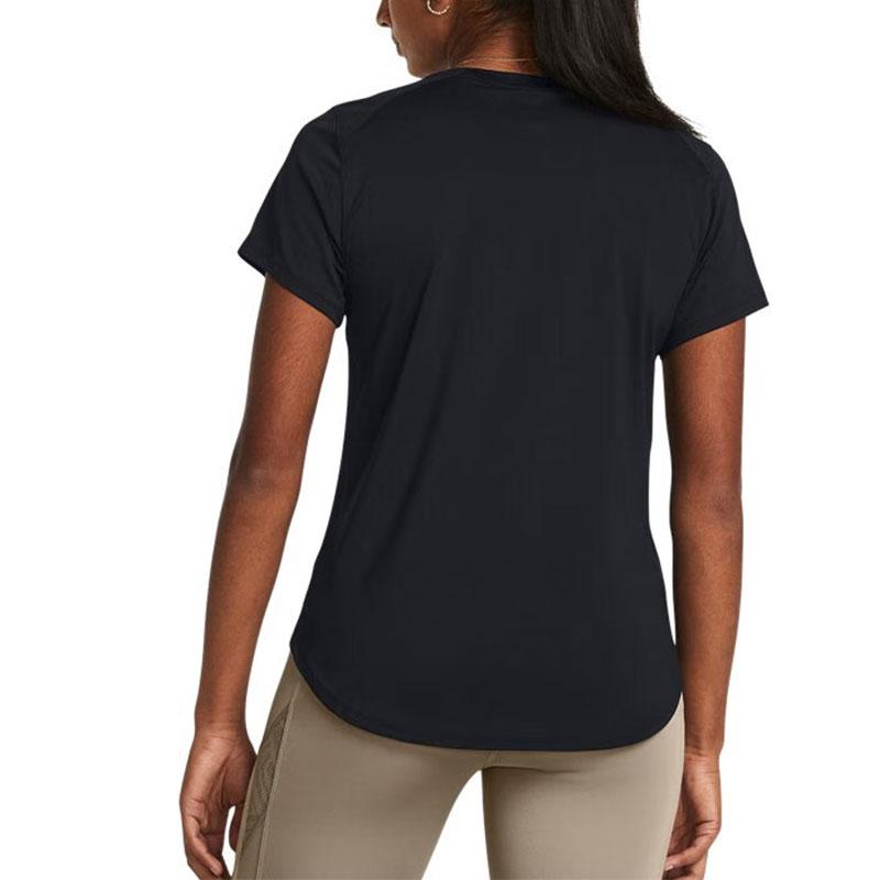 Under Armour Vanish Elite Vent Jednolity Kolor Dopasowany Treningowy Oddychający T-Shirt z Krótkim Rękawem Damskie Top Czarne 1383638-001