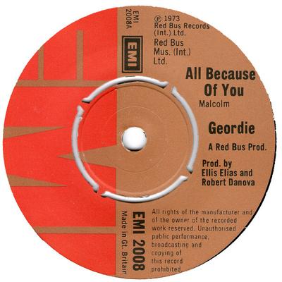 Disco de 7 pulgadas GEORDIE - Todo Por Ti EMI2008 EMI 1973 Reino Unido Rock Usado