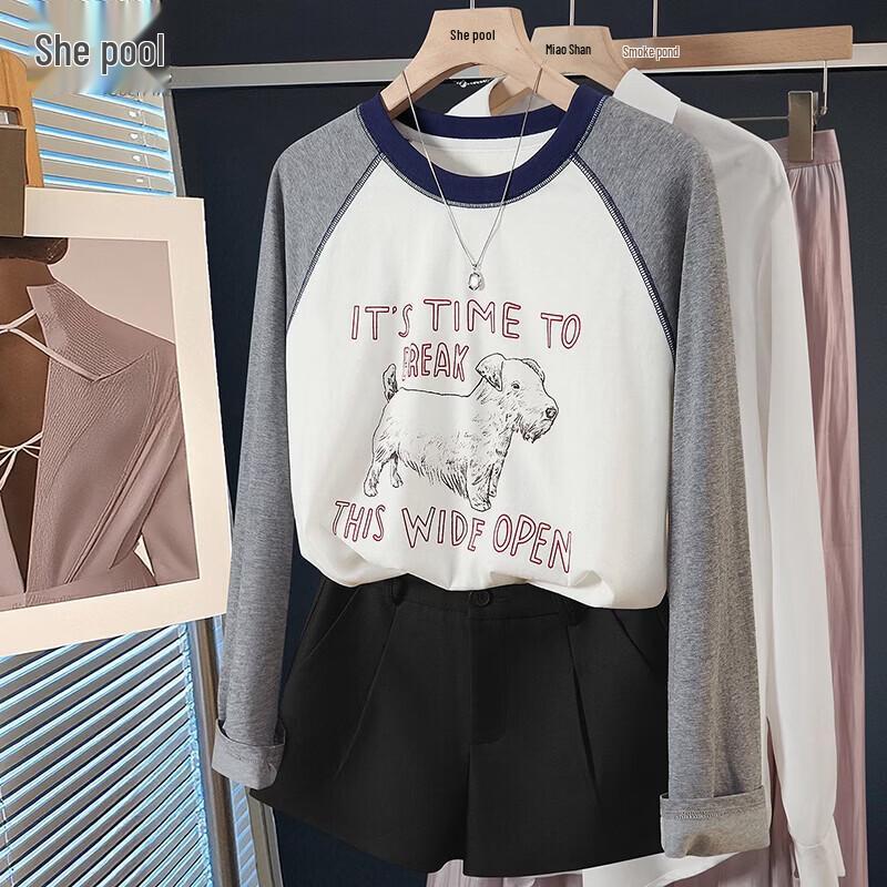 TAICHI Women s Color-Block Raglan Long Sleeve T-Shirt M