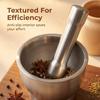3 Pc 304 Stainless Steel Garlic Press Mortar with Lid Manual Grinder for Home Garlic Paste and Medicine Grinding