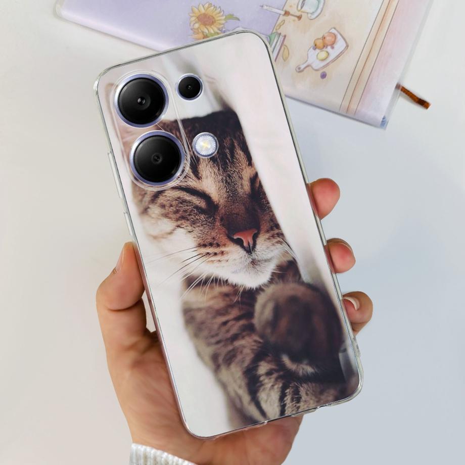 For Xiaomi Redmi Note 13 Pro 4G / 5G Back Case SOFT Slim TPU Silicone Flower Butterfly Colorful Bumper Funda For Note13 Pro Capa