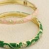 Bunter Vintage Cloisonné Armreif Emaille Blumig Chinesische Blume Blatt Armreif Klassisch Traditionell Damen Handarmband Mädchen