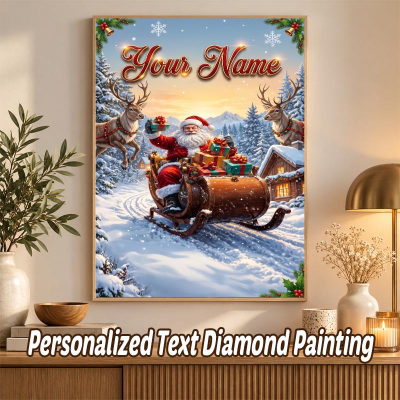 Christmas Custom Name Text 5D Diamond Painting Kit DIY Full Drill Diamond Art Decoration