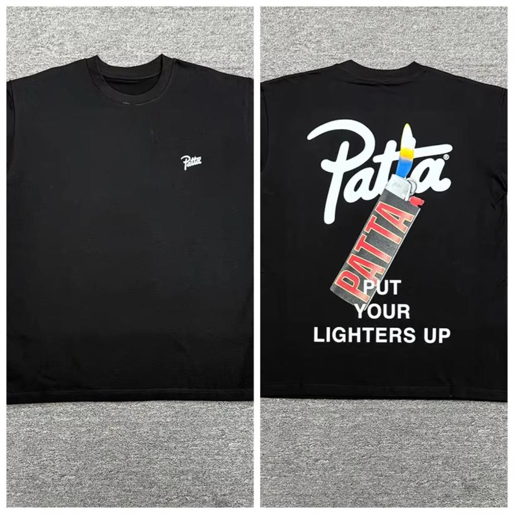 2026 Summer Graphics Logo Print Patta T Shirts Tee High Quality Cotton Black White Loose Top Casual Couple TShirt For Unisex Unisex