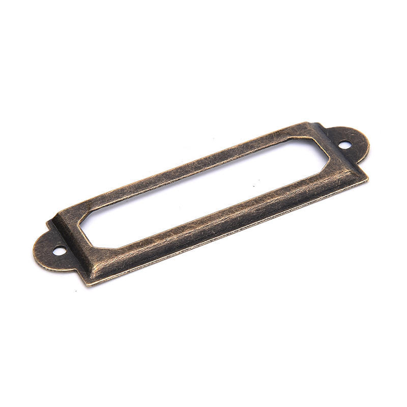 50 X Rám Zásuvka Box Pouzdro Skříňka Držáky Štítků na Karty 60X17Mm Staromosaz,