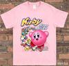 Latest Adult and Childrens Star Kirby Retro Game Classic Character Family Photo Fun Creative Loose Cotton Short Sleeve