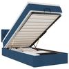 Ottoman Bed with Mattress Blue 90x190 Cm Fabric
