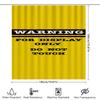 Caution Display Only Shower Curtain Yellow Warning Sign Design Non-Touchable Decorative Bath Liner Set With Hook Rings For Home