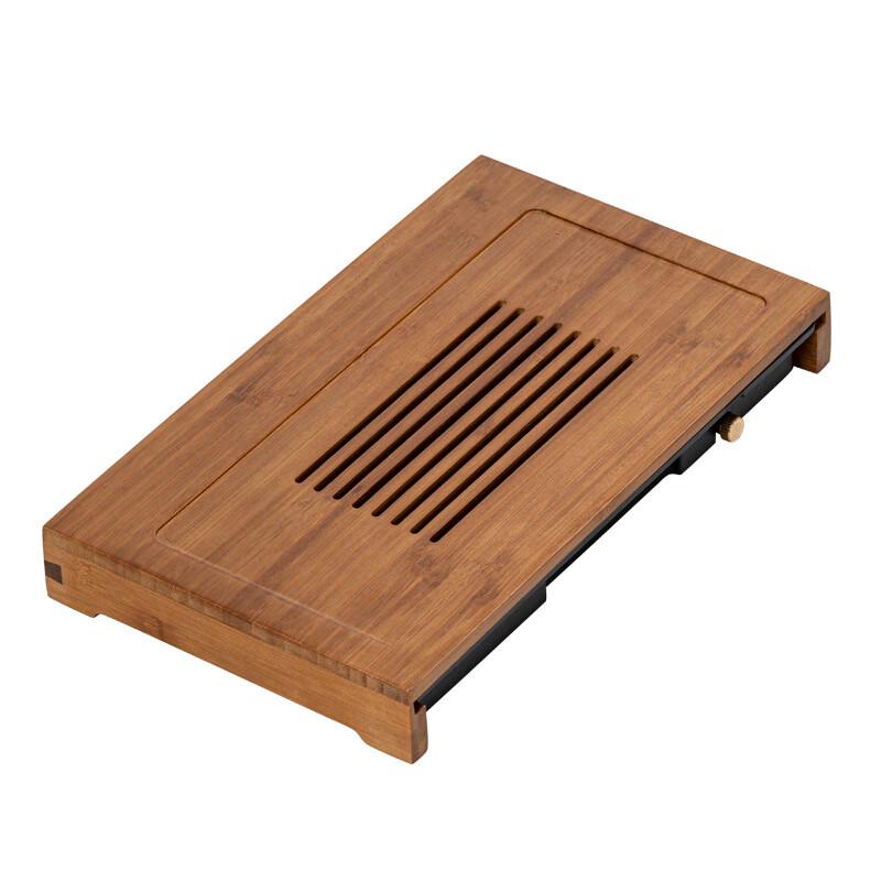 Simple Bamboo Tea Tray with Dual-Use Drainage