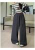 2026 Spring Plus Size Women's Wide-Leg Drawstring Pants - Casual, Elastic Waist, High-Waisted, Slimming Fit