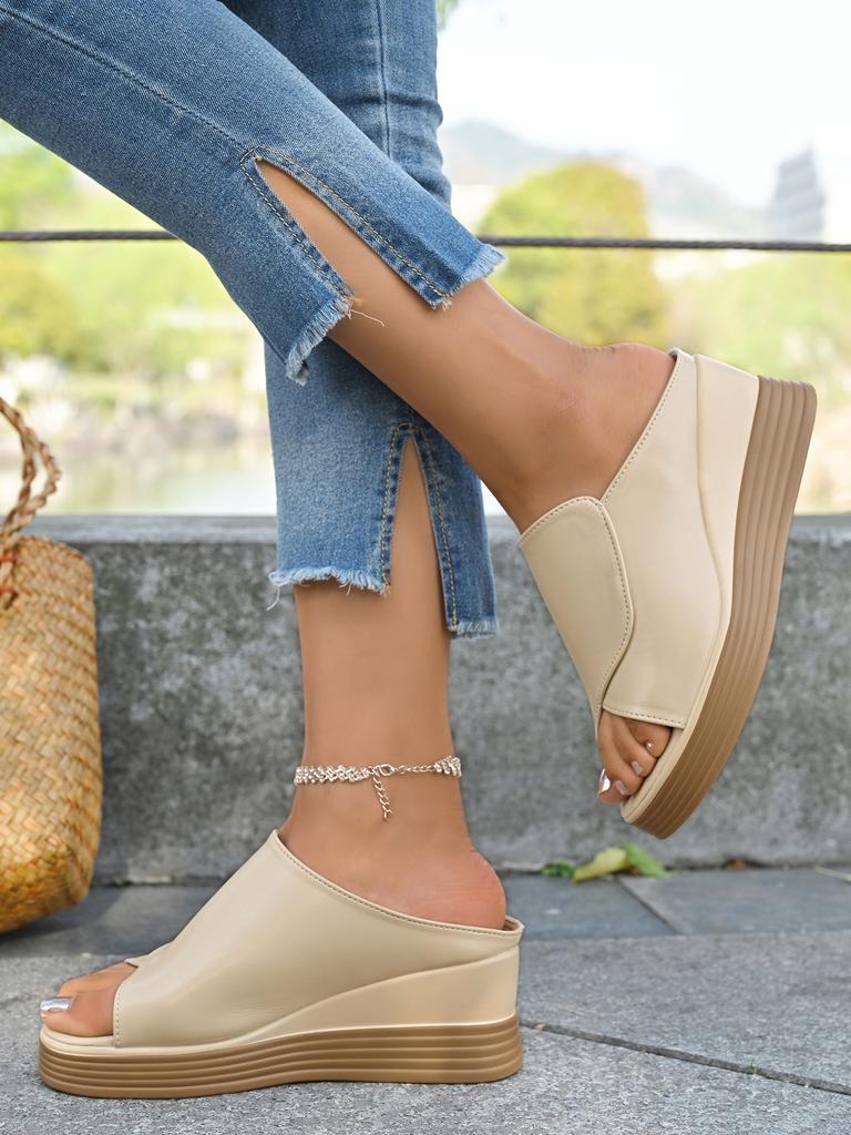 Shoes for Women 2025 Hot Sale Square Toe Women's Slippers Summer Open Toe Chain Solid Outdoor Casual Beach Large Size Slippers