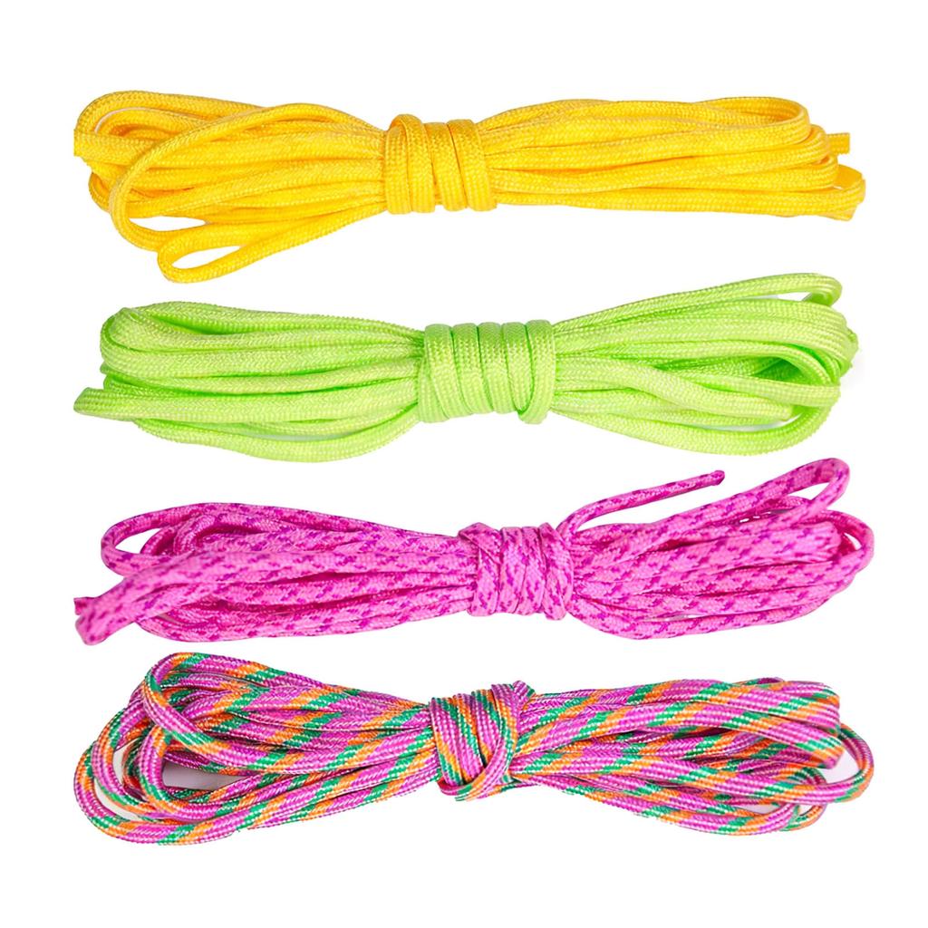 4Pcs 4mm Paracord Rope String 3meter/9.84ft Long Each for Keychain Bracelets Jewelry Making Outdoor Gear Accessories
