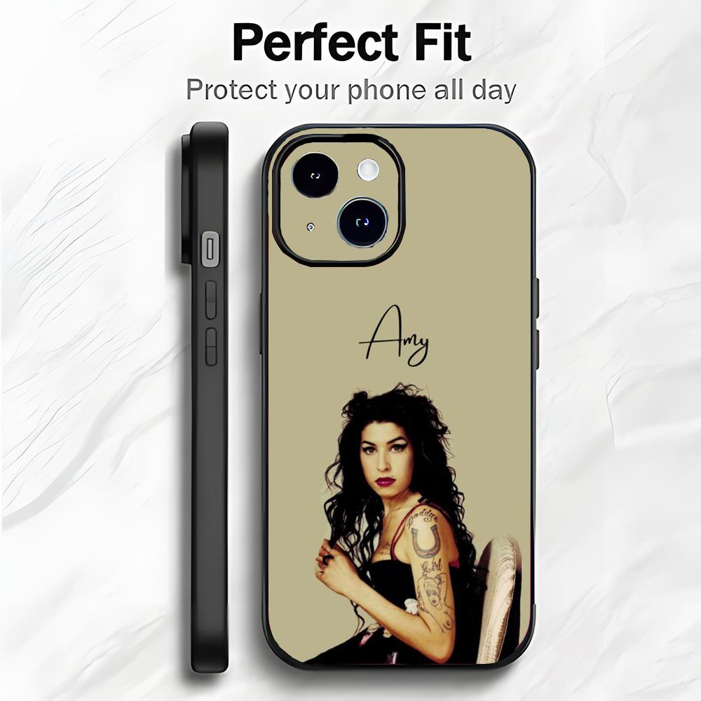 Legardary Zangeres A-Amy Winehouse Telefoonhoesje Telefoonhoesje Zachte Verpakking Lichtgewicht Voor iPhone17 16 15 14 13ProMax