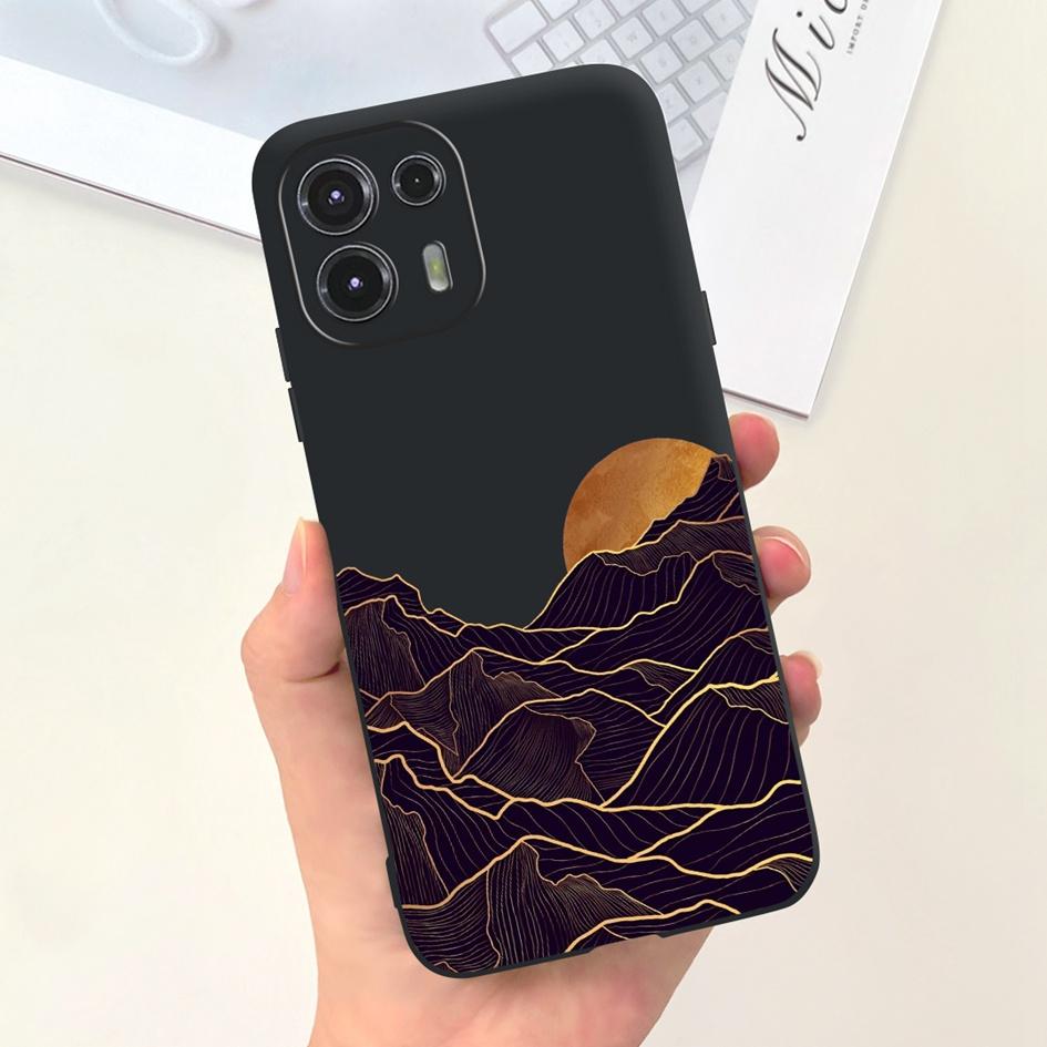 For Moto Edge 20 Lite Case  XT2139-1 Funda Fashion Painted Black Soft Silicone Protector Cover For Motorola Edge 20 Fusion Coque