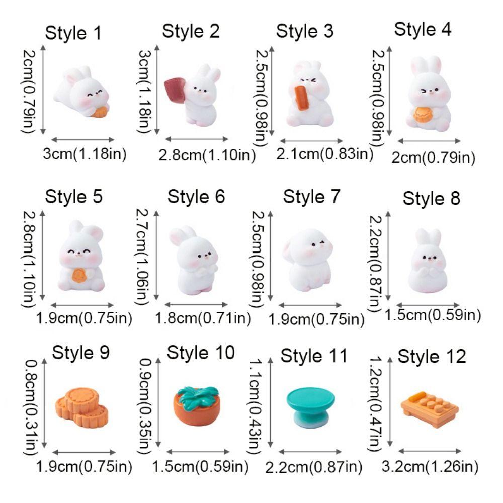 Cartoon Bunny Micro Landscape Chinese Style Bunny Statue  Mid-Autumn Festival