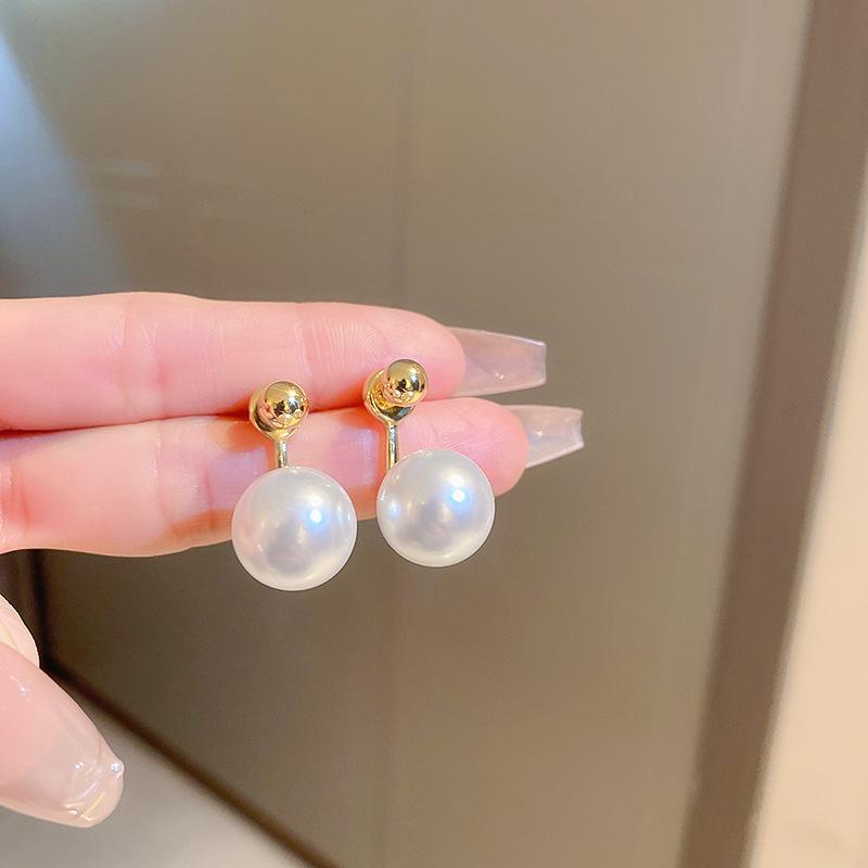 Zircon pearl simple earrings simple versatile retro Internet celebrity earrings fashion design earrings