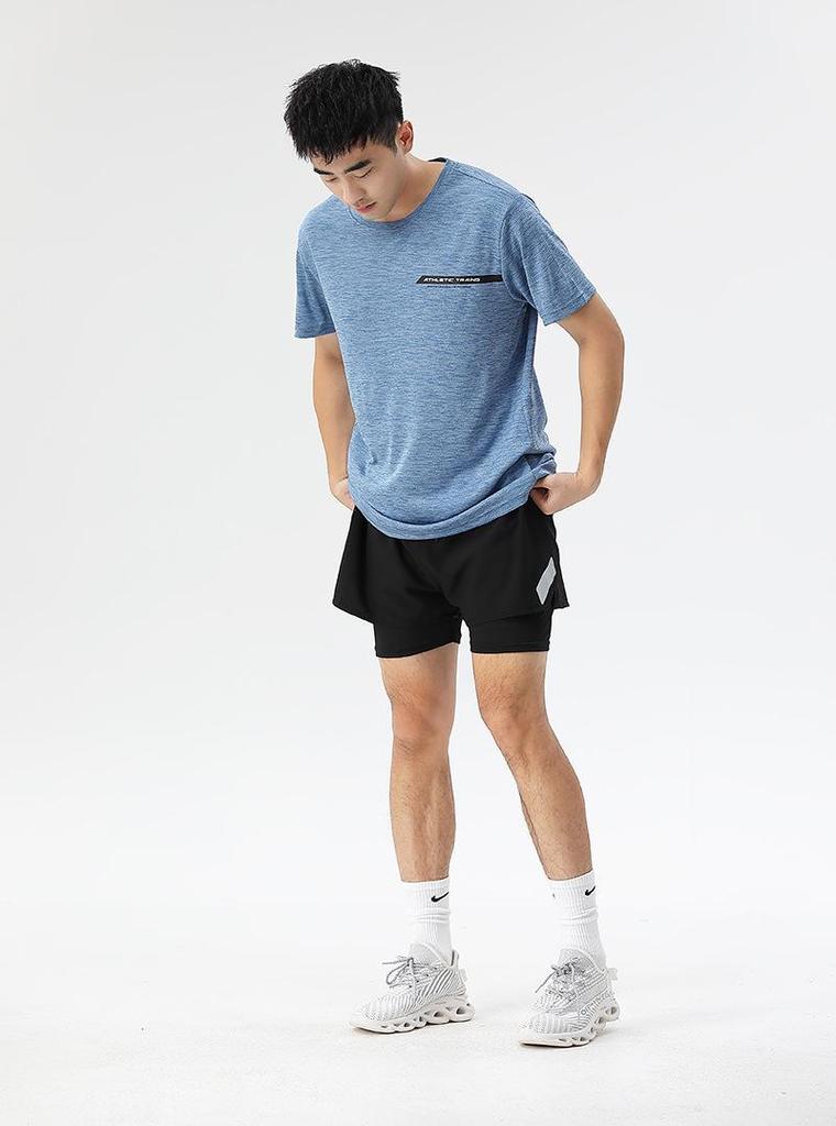 Men's Double-Layer Quick-Dry Running Shorts with Phone Pocket