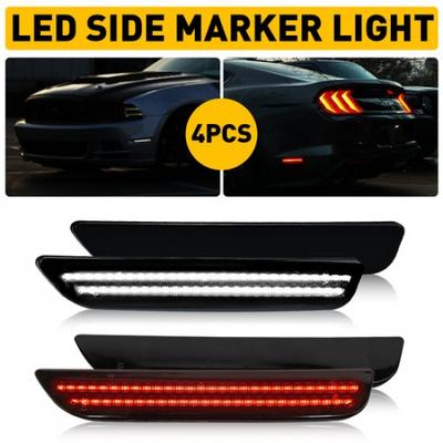 For Mustang 10-14 Ford Left Right Smoked Lens Side Marker Lamp Light Front Rear