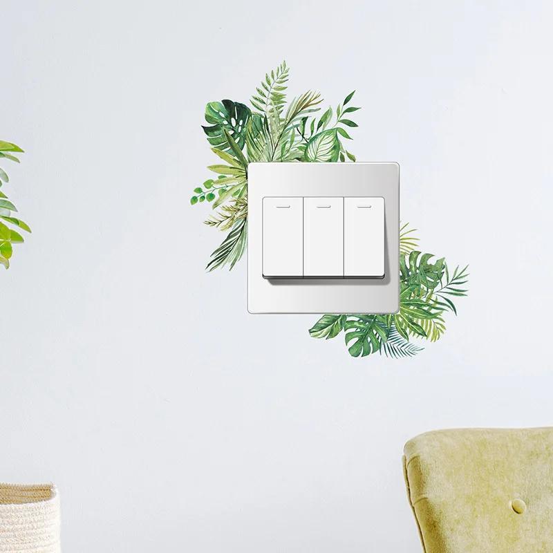 Switch Decorative Stickers Warm Flowers Wall Socket Light Switch Home Decor Simple Wallpaper Wallpaper Self-adhesive Waterproof