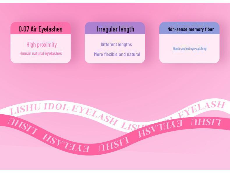 Lishu Idol Series 3: Girls Natural Look False Eyelashes - Self-Adhesive, Clustered Segments