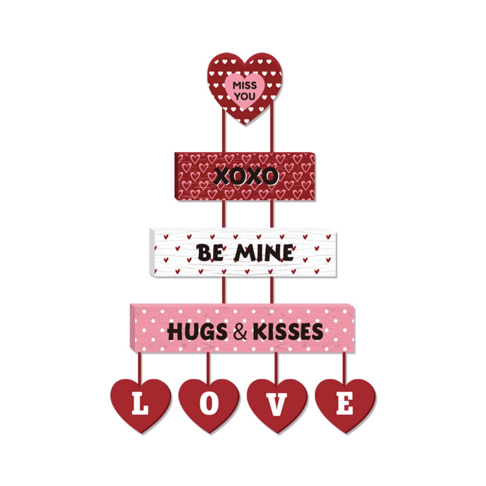 

Valentine s Day Hanging Decor, Happy Valentine s Love Mine Word Door Hanger Sign Wall Plaque Ornaments For Anniversary Wedding Party Window Door Por One Size