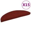 Self-adhesive Stair Treads 15 Pieces 56 X 17 X 3 Cm Burgundy Semicircular