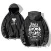 Japanese Anime Black Clover Asta Logo Printed Washed Hooded Men Vintage Hoodies Plus Size Sweatshirt Harajuku Cotton Streetwear