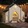 LED Lights Solar Bird Feeder Heavy-Duty House Shape Hanging Wild Bird Feeder Solar-Powered Bird Cage Bird Feeding Station