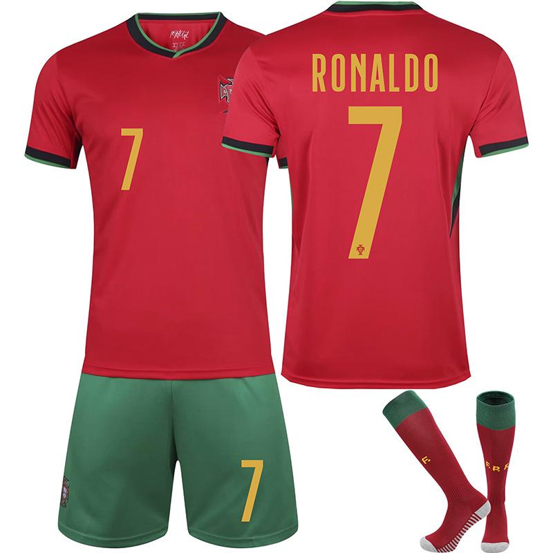 2425 European Cup Portugal Home Football Jersey Set No. 7 Jersey No. 8 Jersey Children'S Suit
