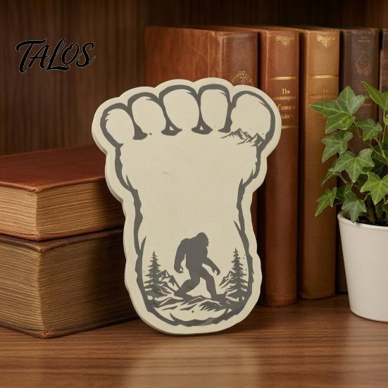 Die Cut Adhesive Paper 2PCS Big Foot Sticky Notepad with Self-adhesive Backing, Unique Die-cut Forest Pattern Non Residual Pads Memo Pads, Smooth