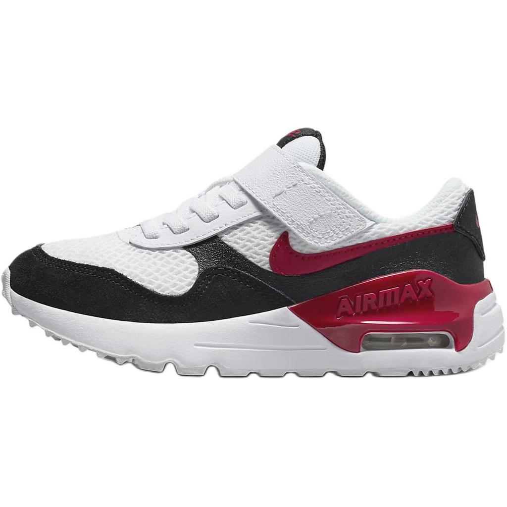 Nike Air Max SYSTM PS White Black Gym Red Kids Sneakers DQ0285-117
