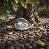 Resin Angel Wing Decor Pet Memorial Statue with Wings, Dog/Cat Durable Miniature Sculpture, Weather Resistant Commemorative Ornament for Outdoor