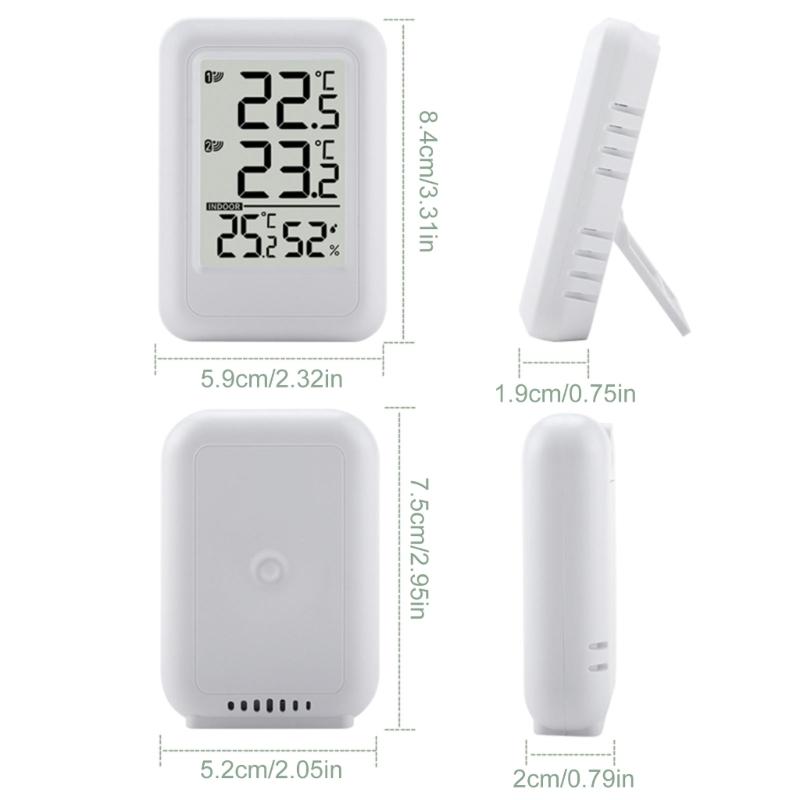 Digital Thermometers with Indoor Outdoor Temperature Wireless Display Digital Hygrometer Thermometers with 2 Remote Sensors